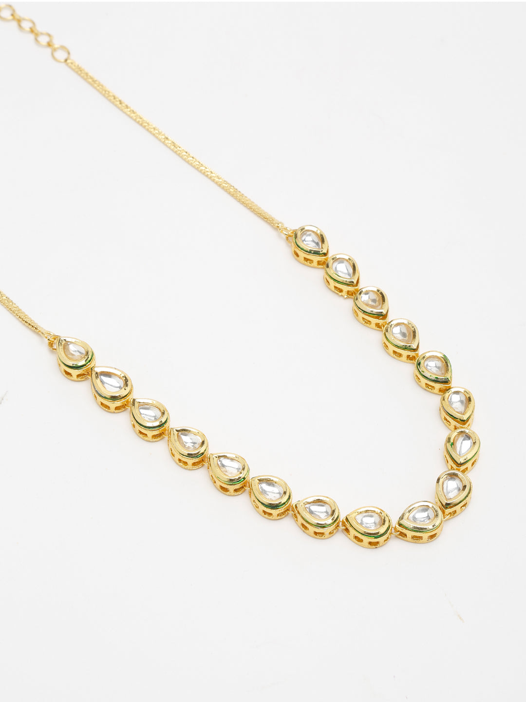 Gold-Polished Kundan Choker - Ruby Raang | Swadesiicart
