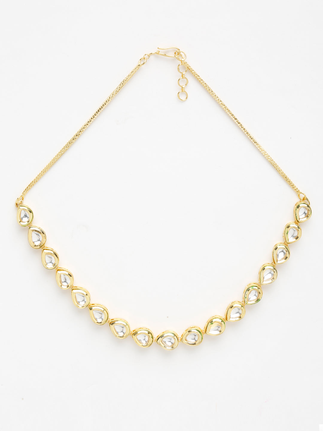 Gold-Polished Kundan Choker - Ruby Raang | Swadesiicart