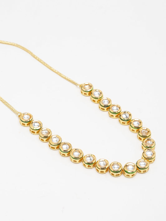 Gold-Polished Kundan Choker - Ruby Raang | Swadesiicart