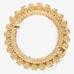 Gold-Polished White Pearl Studded Beaded Bangle - Ruby Raang - Swadesiicart