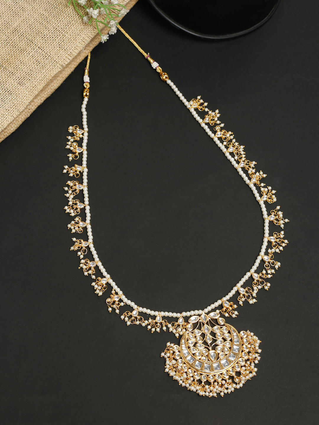 Gold-Polished Kundan Choker - Ruby Raang | Swadesiicart