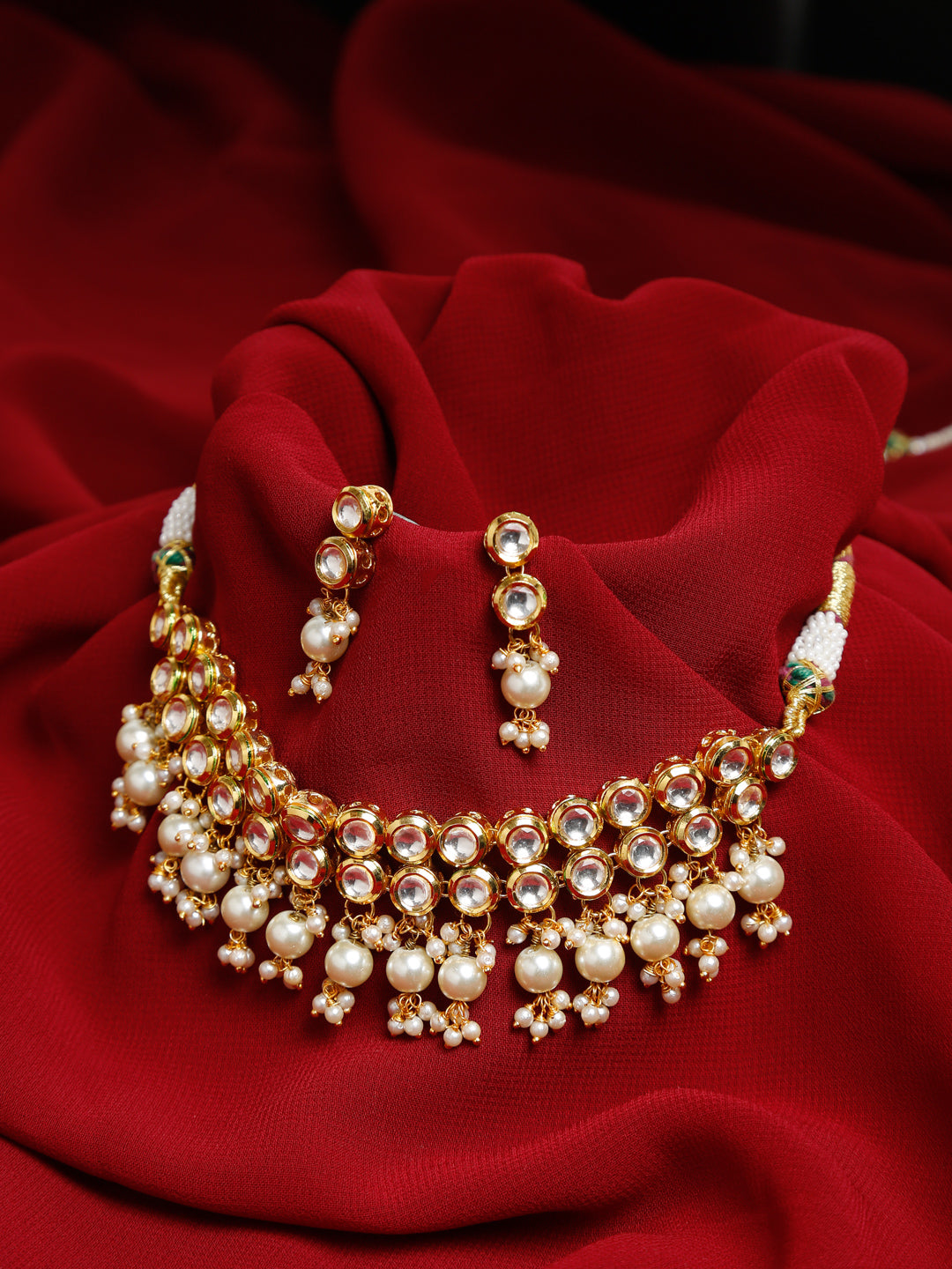 Kundan Choker With Earrings - Ruby Raang | Swadesiicart
