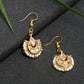 Gold-Polished Kundan Studs - Ruby Raang - Ruby Raang Studio