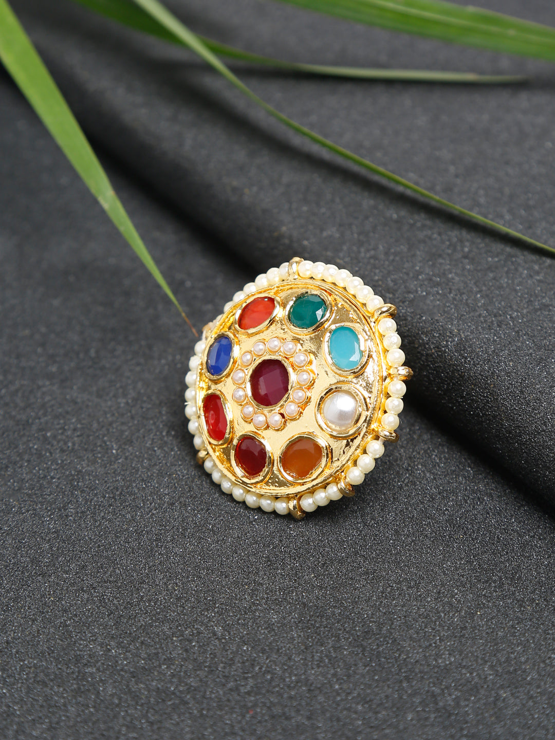 Kundan Ring - Ruby Raang | Swadesiicart