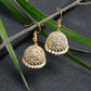 Gold-Polished Kundan Jhumka - Ruby Raang - Ruby Raang Studio