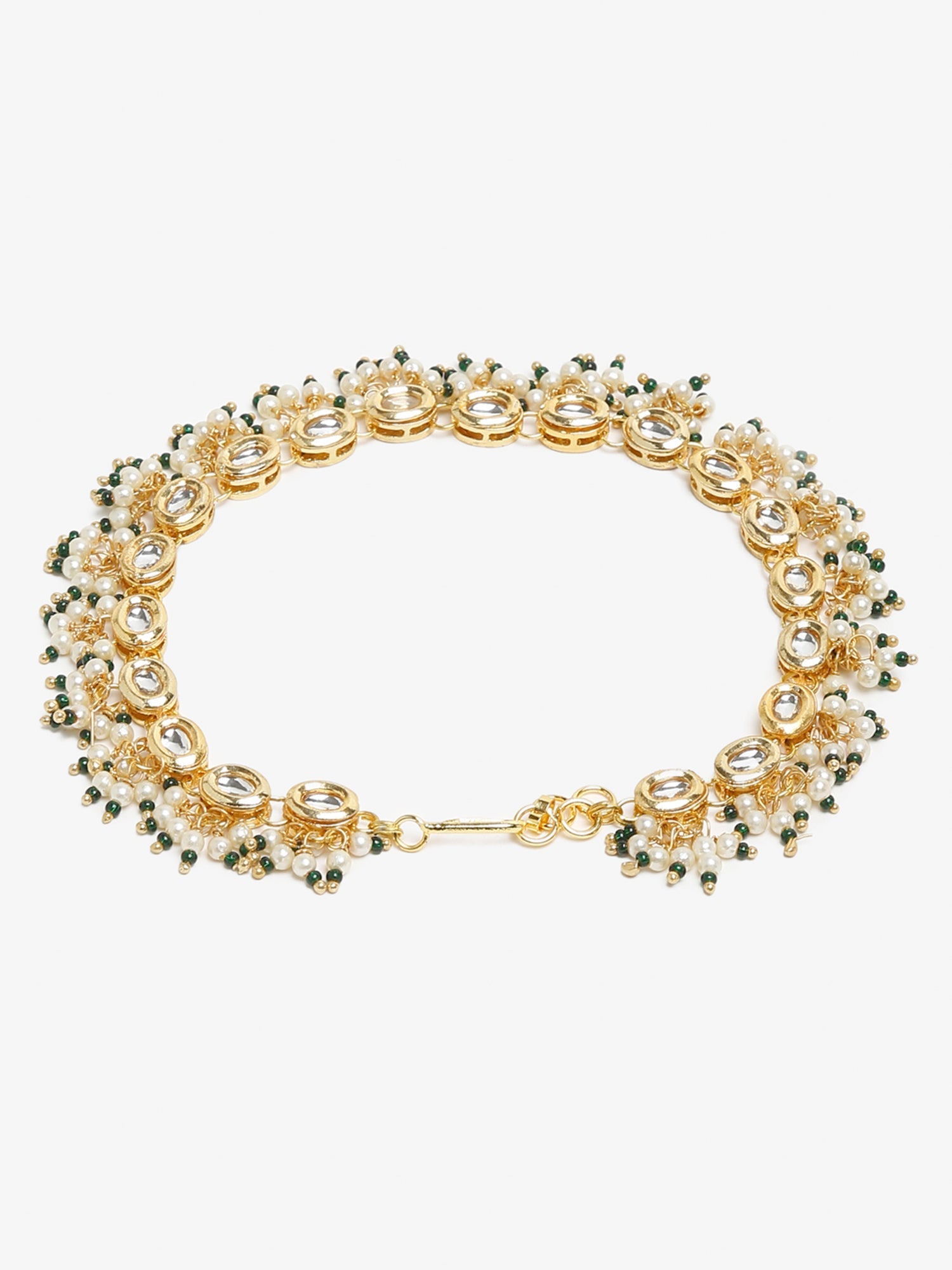 White Gold-Polished Anklets Set Of 2 - Ruby Raang | Swadesiicart