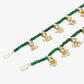 Women's Green Gold-Polished Anklets Set Of 2 - Ruby Raang | Swadesiicart