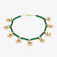 Women's Green Gold-Polished Anklets Set Of 2 - Ruby Raang | Swadesiicart