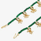 Women's Set Of 2 Green Anklets - Ruby Raang | Swadesiicart