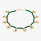 Women's Set Of 2 Green Anklets - Ruby Raang | Swadesiicart
