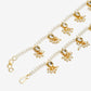 White Gold-Toned Plated Kundan Anklets Set Of 2 - Ruby Raang | Swadesiicart