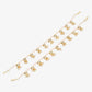 Gold-Polished White Handcrafted Kundan Set Of 2-Studded Beaded Anklets - Ruby Raang | Swadesiicart