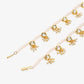 Gold-Polished White Handcrafted Kundan Set Of 2-Studded Beaded Anklets - Ruby Raang | Swadesiicart