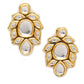 Gold-Toned Kundan Necklace With Earrings - Ruby Raang - Swadesiicart