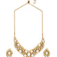 Gold-Toned Kundan Necklace With Earrings - Ruby Raang - Swadesiicart