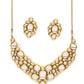 Gold-Toned Kundan Necklace With Earrings - Ruby Raang - Swadesiicart