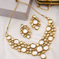 Gold-Toned Kundan Necklace With Earrings - Ruby Raang - Swadesiicart
