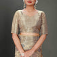 Beige Soft Organza Woven Design Saree With Unstitched Blouse Piece - Zaara