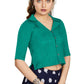 Aastha Fashion Women's Women's Sea Green Art Silk Button Readymade Blouse