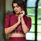 Juniper Women's Rust Thread Embroidered Rayon Top & Dhoti Pant Set - Swadesiicart