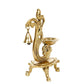 CraftVatika Gold-Toned Brass Handmade Decorative Peacock Design Diya with Bell & Stand | Swadesiicart
