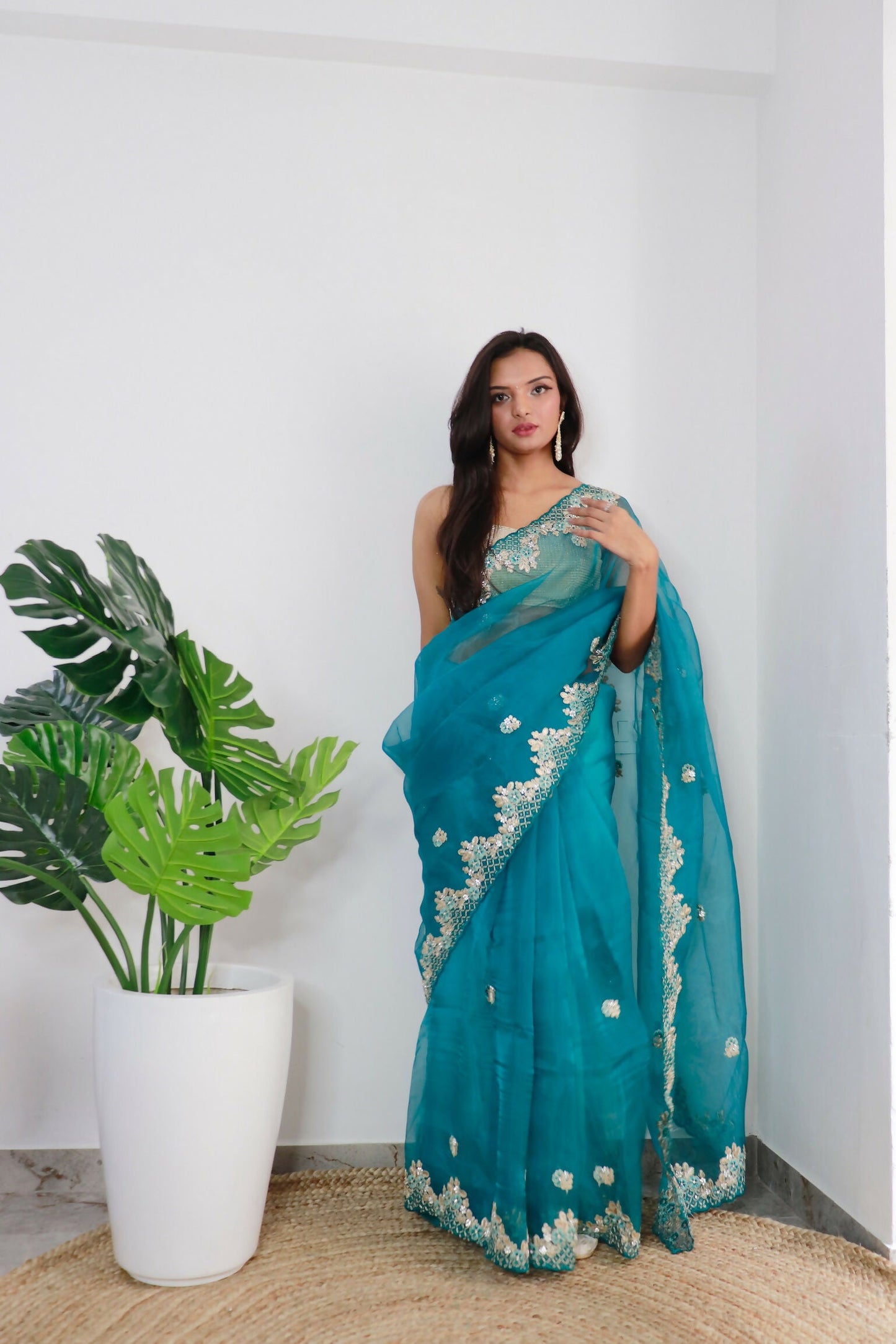 Vamsee Meera Rama Organza Saree - Swadesiicart