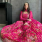 Jyoti Fashion Pink Jari with Sequin Embroidered Georgette Semi Lehenga Choli with Dupatta | Swadesiicart
