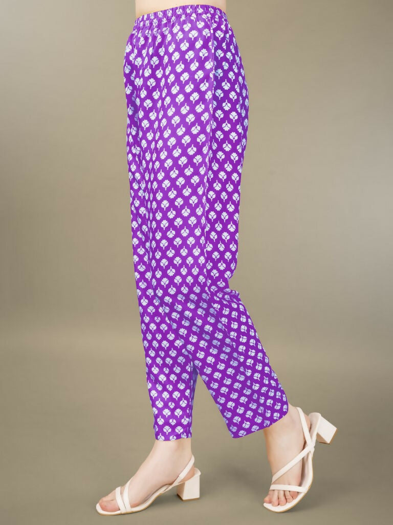 Jyoti Fashion Women's Purple Rayon Embroidery & Sequence work Kurta with Trouser & Dupatta | Swadesiicart