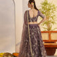 Aastha Fashion Dark Onion Butterfly Net Zari Work And Cotton Thread Work And Sequence Work Embroidery Wedding Wear Lehenga Choli