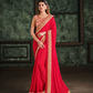 Red Silk Georgetteresham, Zari And Cord Embroidery Saree - Norita Hit - Swadesiicart