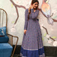 Jyoti Fashion Women's Navy Blue Heavy Digital Printed Cotton Silk Anarkali Dress | Swadesiicart