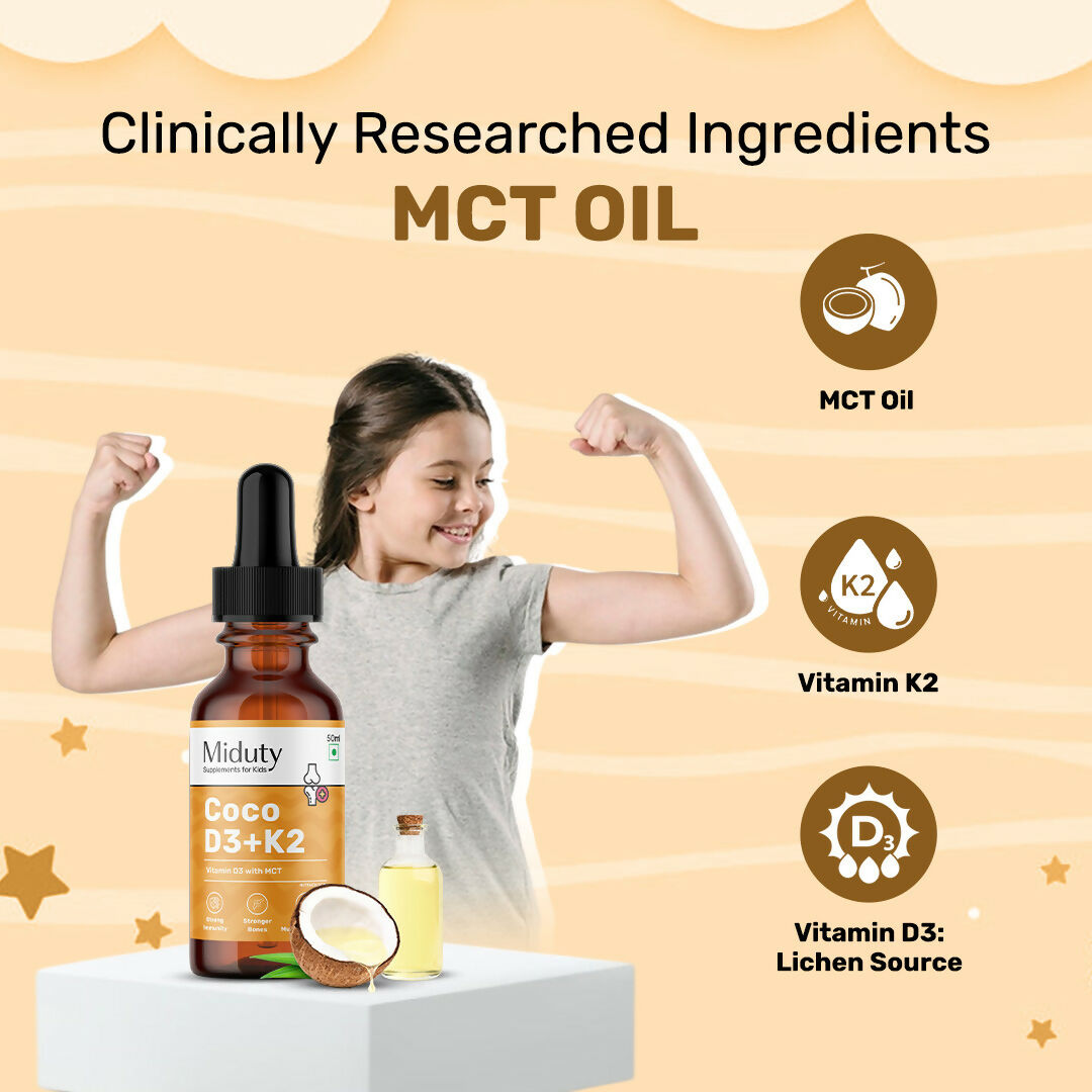 Miduty by Palak Notes Coco D3+K2 Drops For Kids & Babies - Swadesiicart