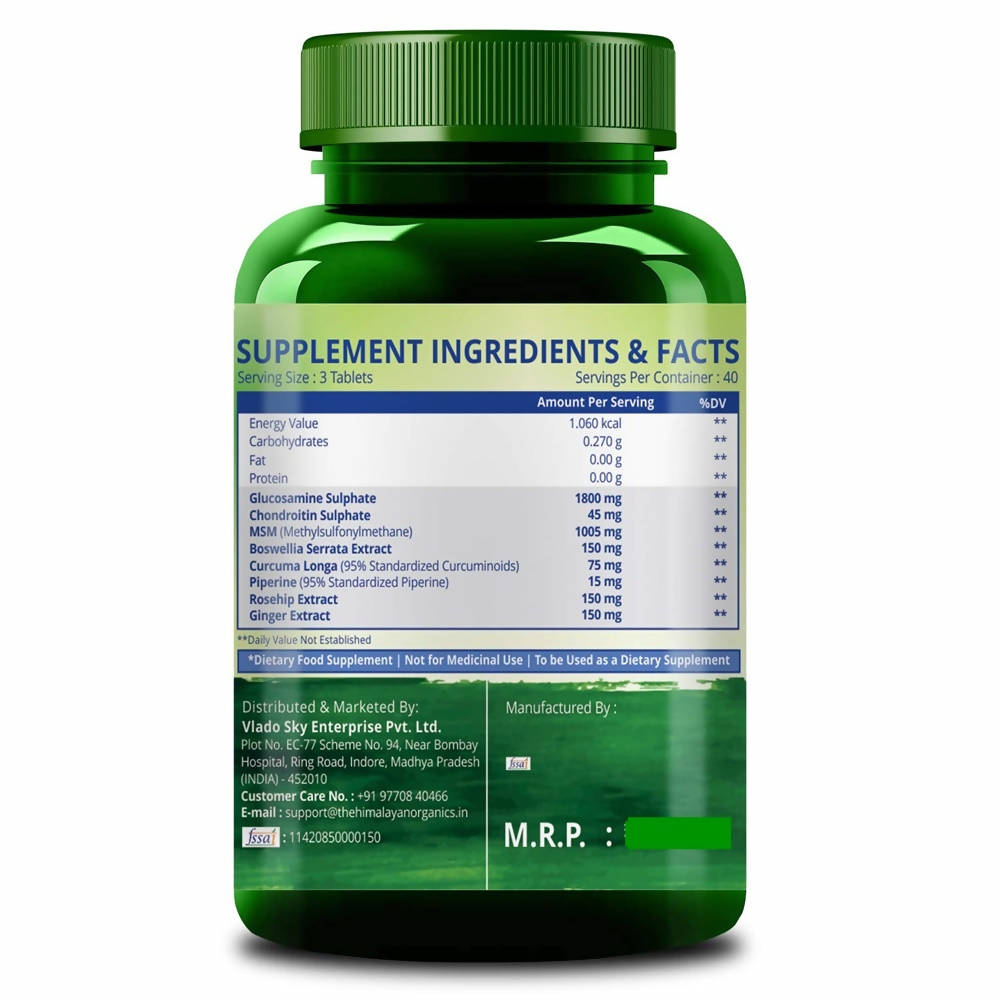 Himalayan Glucosamine Chondroitin & MSM Boswellia Serrata: 120 Vegetarian Tablets