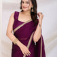 Purple Rangoli Silk Solid, Lace Border Ready To Wear Saree - Kashvi | Swadesiicart