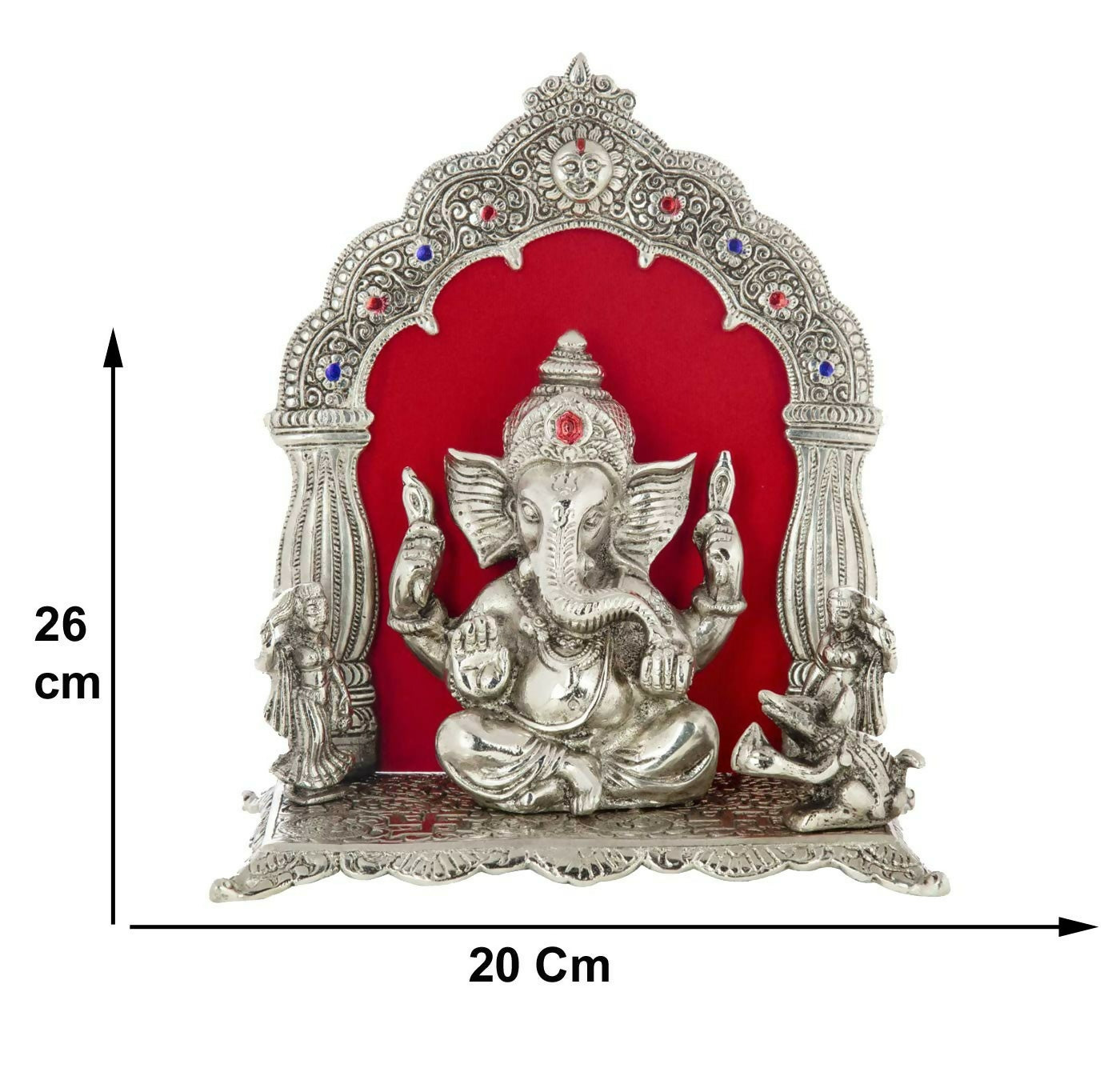 International Gift Silver-Plated Oxidized Finish Ganesha Idol - Swadesiicart