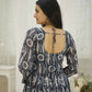 Aayaa Printed Faux Georgette with Embroidery Thread Sequins work Gown - Multi Color