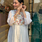 The52 White Women's Gorgeous Embroidered Viscose Chiffon Fabric Pleated Kurta Pant with Dupatta Set - Swadesiicart