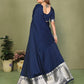 Anaita Navy Zari Weaving Work Satin Silk Saree With Blouse