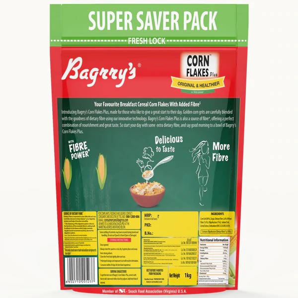 Bagrry's Corn Flakes Plus - Original and Healthier - Swadesiicart