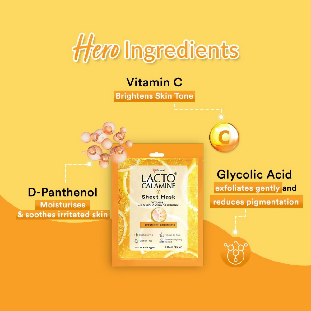 Lacto Calamine Vitamin C Face Sheet Mask - Swadesiicart