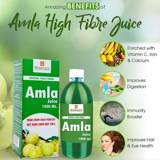 Krishna's Herbal & Ayurveda Special High Fibre Amla Juice | Swadesiicart
