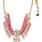 Pink White Brass Gold-Polished Necklace - Ruby Raang | Swadesiicart