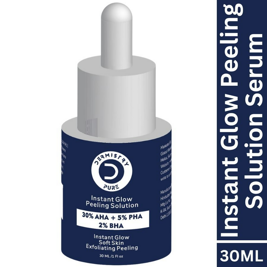 Dermistry 30% AHA 5% PHA 2% BHA Peeling Exfoliating Solution Instant Bright Glow Fairness Face Serum - Swadesiicart
