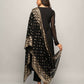 FIORRA Women's Black Creap A-Line Kurta Pant With Dupatta - Swadesiicart