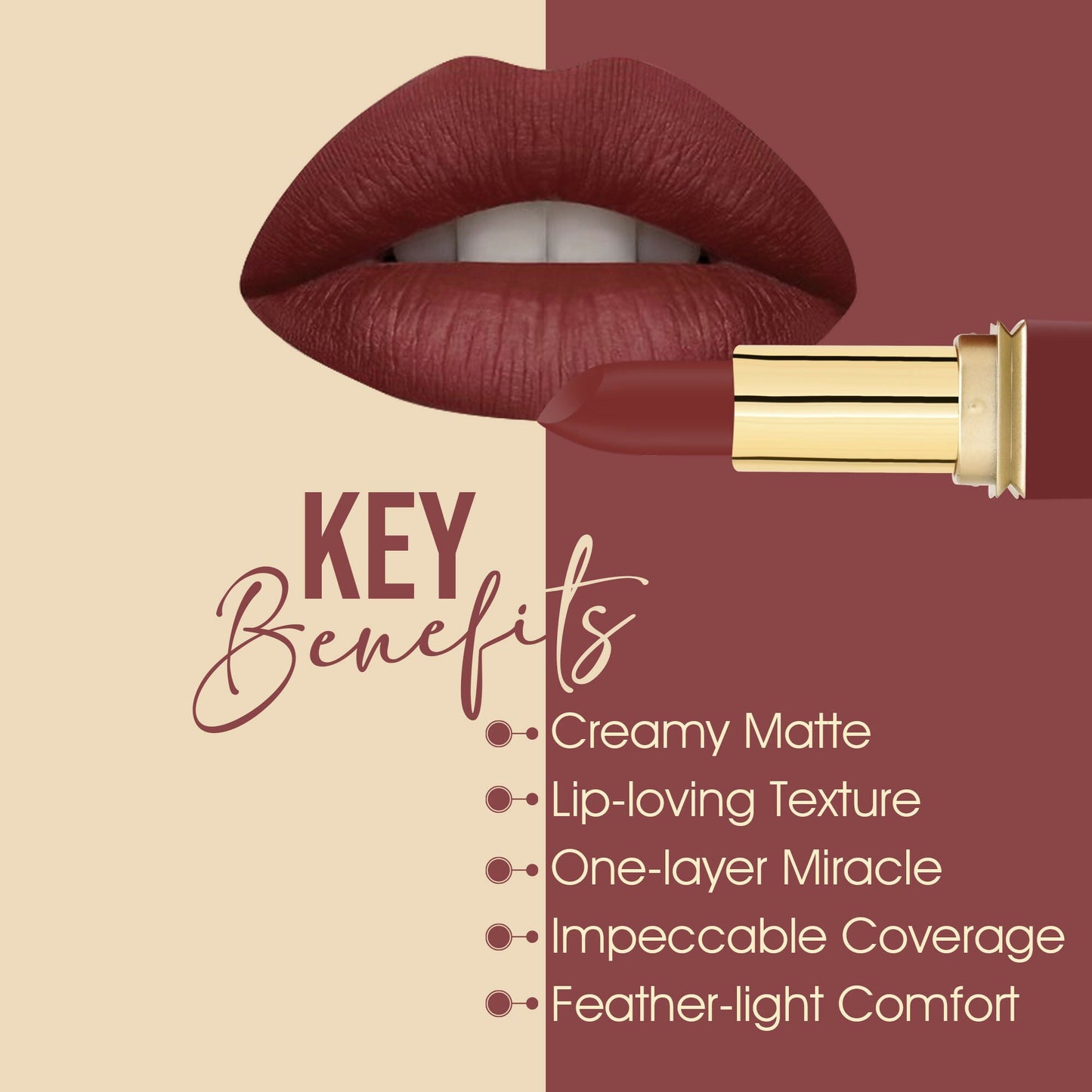 Colors Queen Nude It Creamy Matte Lipstick - Coral Kiss | Swadesiicart