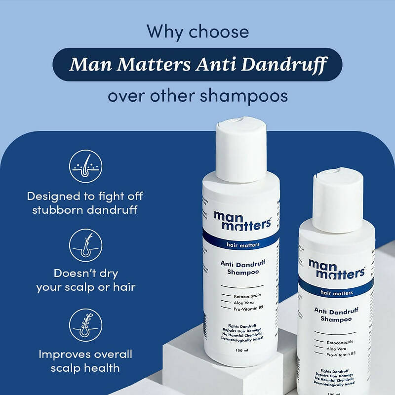 Man Matters 1% Ketoconazole Anti-Dandruff Shampoo, Reduces Itching & Dandruff - Swadesiicart