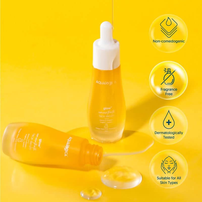 Aqualogica Glow+ Concentrate Face Serum With Hyaluronic Acid & Vitamin C - Limited Time Offer - Swadesiicart