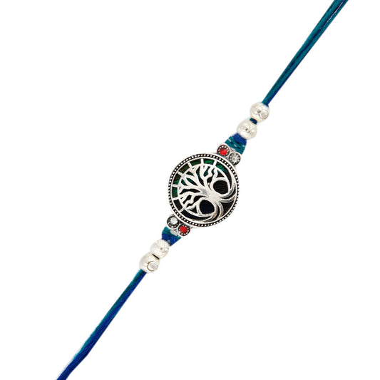 trueBrowns X Voylla Blue High Polish Beaded Thread Rakhi | Swadesiicart