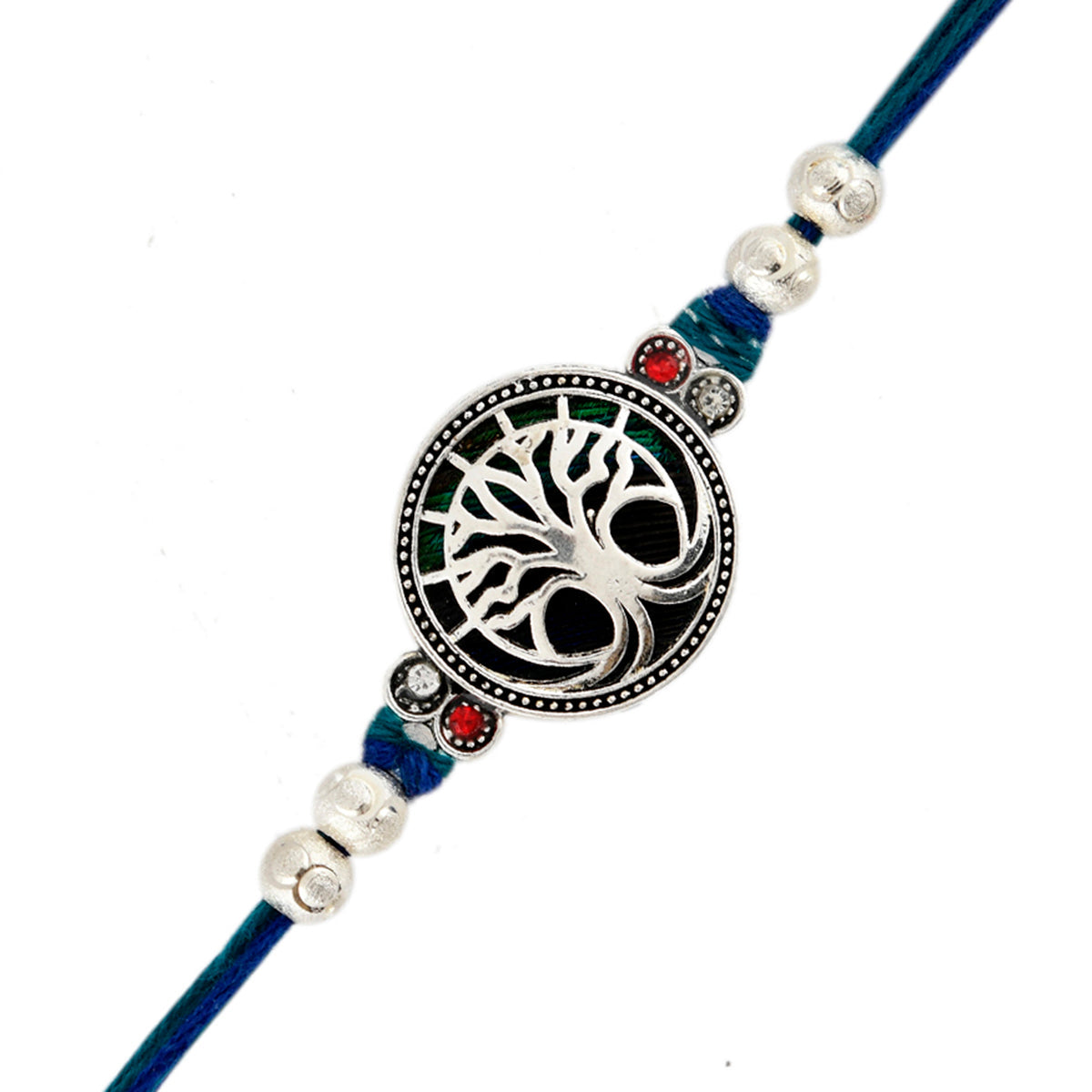 trueBrowns X Voylla Blue High Polish Beaded Thread Rakhi | Swadesiicart