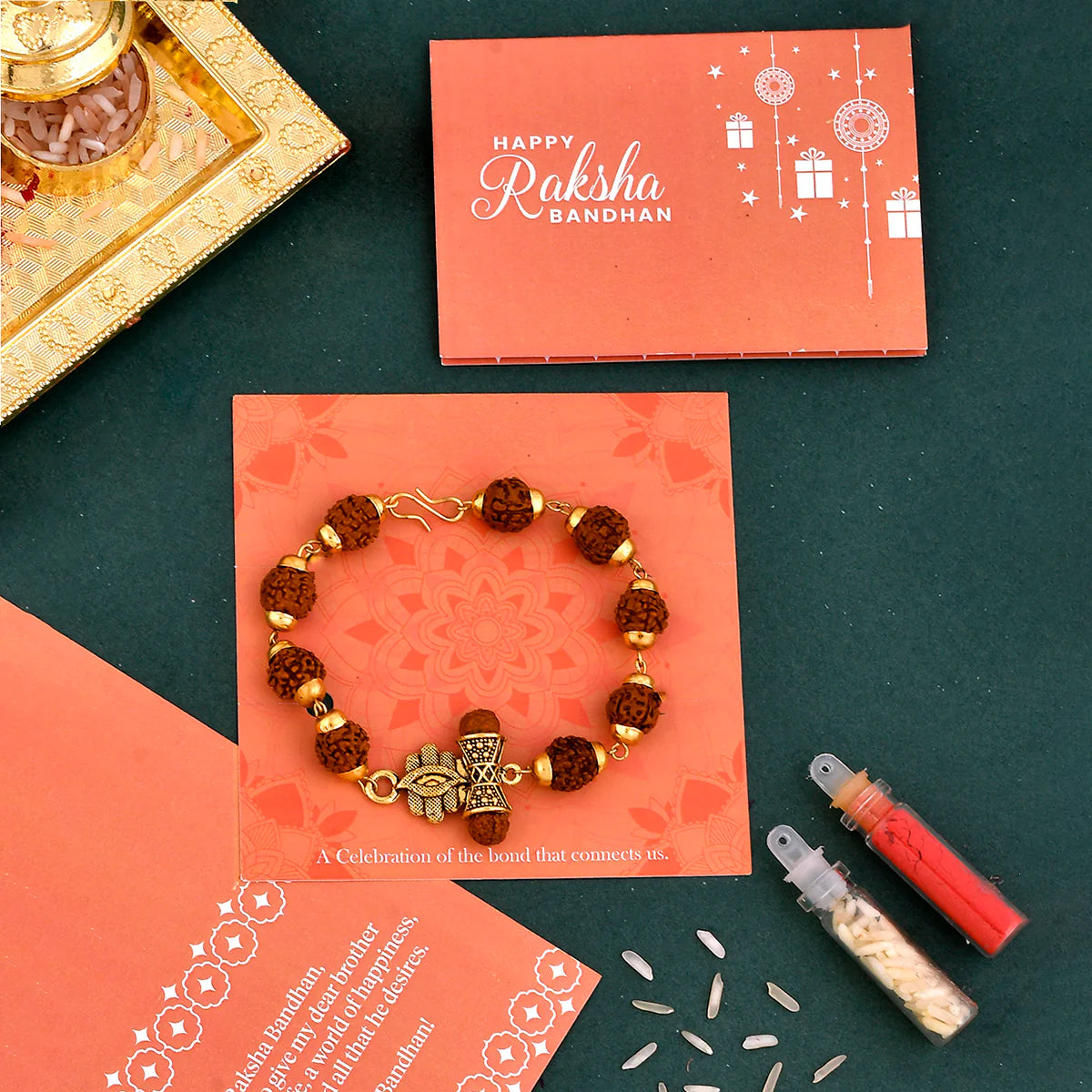 trueBrowns X Voylla Ethnic Rudraksha Beads Rakhi | Swadesiicart